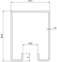 SSMART RIEL PARA ECO KIT/ ACERO 3MTS