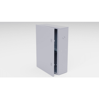 Gabinete para instalación de 2 Baterías , Fabricado en Lámina Galvanizada, Accesorios para poste (No incluidos) | GBP02