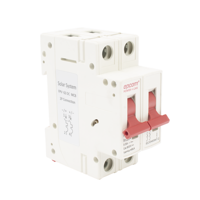 Protección Térmica/ Interruptor 2P, 20 A,  Corriente Directa  800 Vcc para Aplicación Fotovoltaica Montaje Riel DIN | FPV632PC20