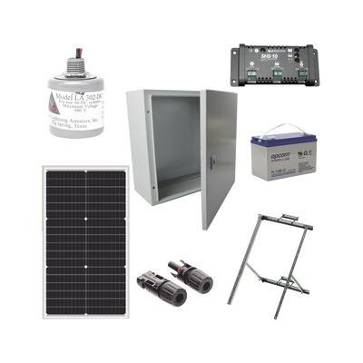 Kit Solar de 12 Vcc para alimentar energizador de cerca electrificada. Instalación de panel en poste. | PL12K