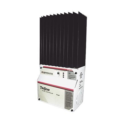 Controlador de Carga Solar TriStar PWM 45 A / 12V 24V 48V / Puerto RS-232 / Hasta 4 kW / Disipador de Calor / 7 Preajustes | TS-45