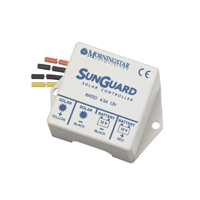 Controlador de Carga Solar PWM SunGuard 4.5 A / 12 VCC / Compensación de Temperatura / 100% Estado Sólido / -40°C a +85°C | SG-4