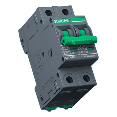 Protección Térmica/ Interruptor 2P, 16 A,  Corriente Directa  800 Vcc para Aplicación Fotovoltaica Montaje Riel DIN | SL7N63C16/2P