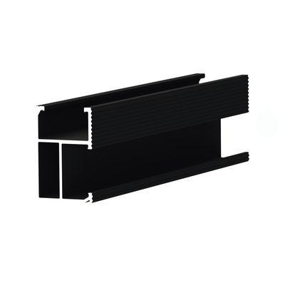 Riel 8 con anodizado negro para montaje de módulos fotovoltaicos de aluminio anodizado de 2700mm. | EPL-SR8-2700BLK