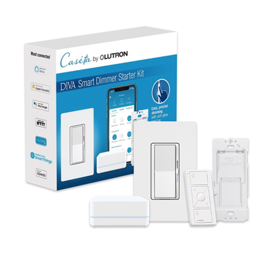 (Caseta Wireless) Kit Hub controlador, atenuador, control remoto PICO, base de pared y tapa. | DVRFBDG1D