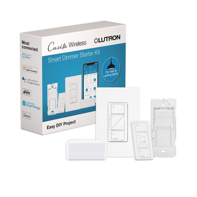 (Caseta Wireless) Kit Hub controlador, atenuador (dimmer), control y tapa. | PBDGPKG1W
