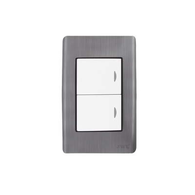 Apagador Doble de 10 A/ 127 V CA ~ 60 Hz /  Placa de Acero. | JTL-E7505