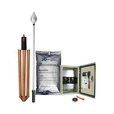 Kit de Pararrayo con Punta en Acero Inoxidable con Diámetro de Protección de 160 metros. | KDA-01