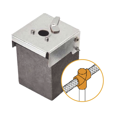 Molde de grafito vertical unión en T vertical de cable 4/0 AWG (pasante) con Pica de 5/8 in (terminal). | ATW40/T16/TV