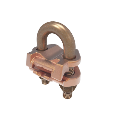 Conector Mecánico para Cable Calibre 2/0 AWG a 250 KCMIL / Paralelo o 90° a Tubo de 3/8" o Varilla de 5/8" - 3/4". | HUB-GAR-6429