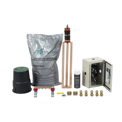 Kit de tierra física modelo TG70K con Electrodo Magnetoactivo y Accesorios de Instalación, capacidad: 70 AMP | KIT-MASTER-70K-V2