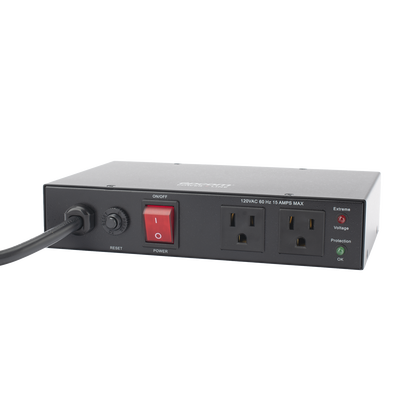Acondicionador de Voltaje / Entrada 120 Vca / 2 salidas @ 120 Vca NEMA 5-15R / 1,800 W / 15 A / Supresión de Picos / Filtro de Ruido EMI/RFI / Sin bracket | EPLCON2O