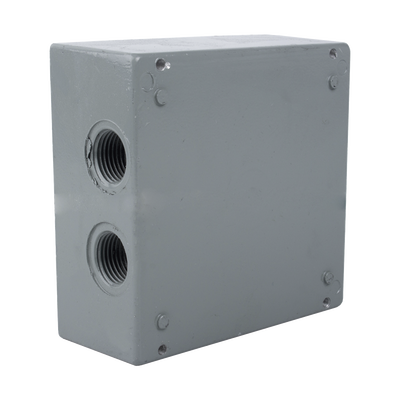 Caja Condulet Cuadrada de 3/4" (19.05 mm) con 4 bocas a prueba de intemperie. | RC-0493