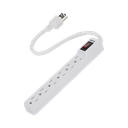 Multicontacto con cable 30 cm. 6 tomas 127 Vca línea, tierra, neutro 15 A max. | SYS-136201