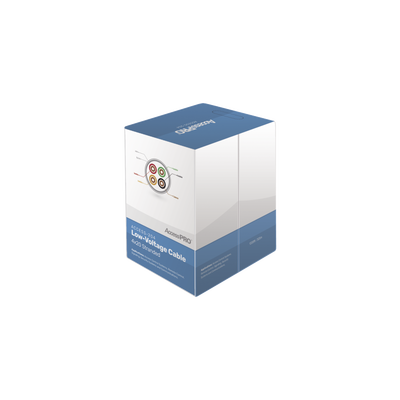 Bobina de 305 Metros (1000 Pies) con 4 Conductores de Cobre Trenzado Calibre 20, Aislamiento Individual de FRPVC de Alta Calidad, Cubierta Exterior de PVC con Protección Anti-Flama CM. Para Aplicaciones de Control de Acceso | ACCESS-204