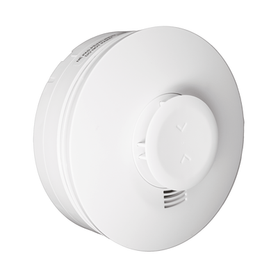 Detector Inalámbrico de Humo y Calor 5800SMOKEV / 3V Litio / Detección Fotoelectrica Multicriterio / Temperatura Fija 135°F / Alerta Baja Temperatura 41°F / RF 345 MHz / Sonido 85 dBA / Compatible con Sistemas Resideo | 5800SMOKEV