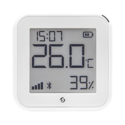 Pantalla Sensor de temperatura y humedad, inteligente e inalámbrico, integrable a la App de Shelly. | SHELLYHTGEN3