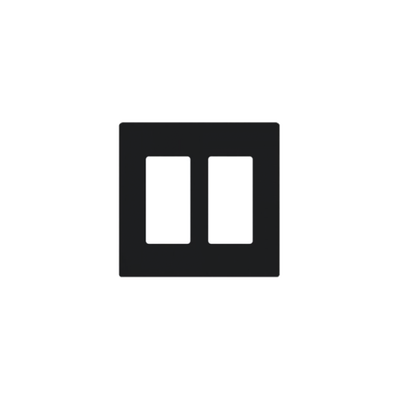 Placa de pared 2 espacio, para atenuador (dimmer), switch ó control remoto PICO inalámbrico. | CW2BL