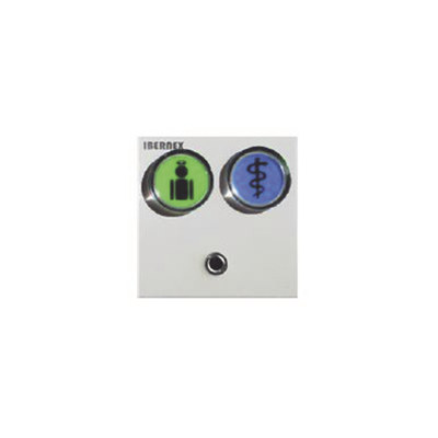 MODULO DE 2 BOTONES ILUMINADOS (VERDE Y AZUL) CON JACK DE 3,5MM PARA PULSADORES NX0871 Y NX0881 Y LECTOR RFID 125KHz INTEGRADO (4). CONEXION BUS RS485 | NX0591/GB