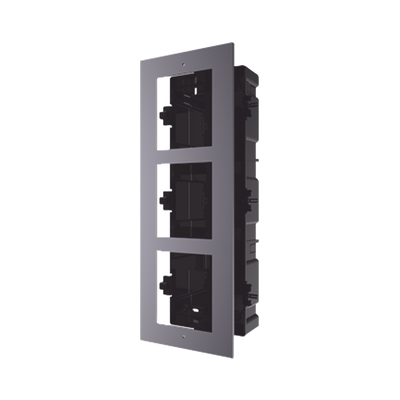 Base de 3 Espacios para EMPOTRAR Módulos de Videoporteros Hikvision | DS-KD-ACF3