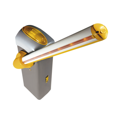 Kit de barrera GARD 4 con mástil Italiano / Izquierda y derecha configurable en campo / Incluye Iluminación LED Rojo/Verde / Pluma de 3.75 m / Cúpula con iluminación LED / Resorte Rojo CAME | KT-GARD4-LED