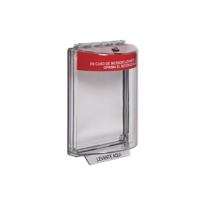 Cubierta Transparente Serie Universal Stopper®, Texto De Incendio En Español | STI-13010FR-ES