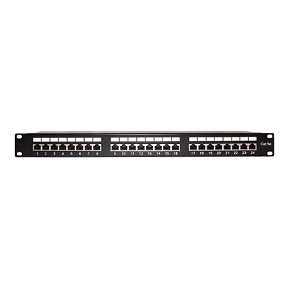 Panel de Parcheo de Impacto Blindado (STP) de 24 Puertos Cat5e, 19 Pulgadas | LP-PP-530