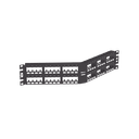 Panel de Parcheo Modular Mini-Com (Sin Conectores), Angulado Instalación la Ras, Sin Blindaje, de 48 Puertos, 2UR | CPPA48FMWBLY