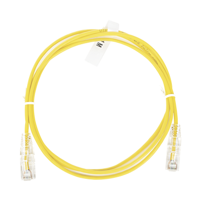 Cable de Parcheo Slim UTP Cat6 - 1 Metro (3.28 Pies), Amarillo, Diámetro Reducido (28 AWG) | LP-UT6-100-YE-28