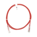 Cable de Parcheo Slim UTP Cat6 - 1.5 Metros (4.92 Pies) Rojo Diámetro Reducido (28 AWG) | LP-UT6-150-RD-28