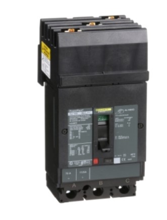 SSMELE Interruptor termomagnético PowerPacT H, de 70A, 3 polos, 25kA a 600V, I-Line Modelo: HJA36070