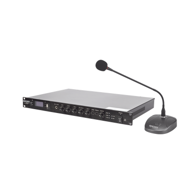 KIT de Amplificador de 120W Modelo SF120DTB | más Micrófono de Escritorio Modelo SF621A | SF120DTB/MIC