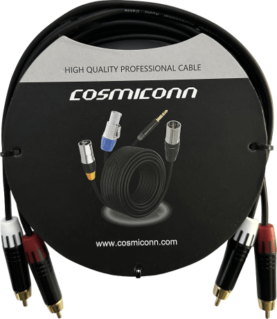 Cable 2 RCA x 2 RCA, conectores negros, con diferenciador de blanco y rojo (2x MT380-RD - 2x MT380-WH), length 3m | CRC032RM2RM3001