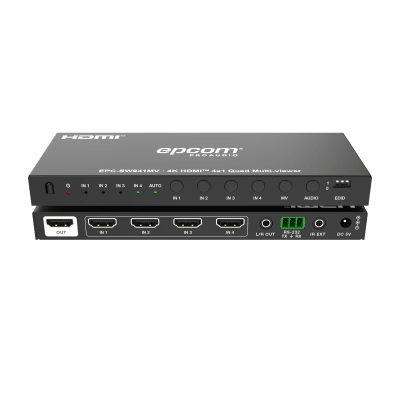 Multivisor HDMI 4x1 | 4K@30Hz | Vista Cuádruple | Cambio Automático/Manual | Control IR | EPC-SW941MV