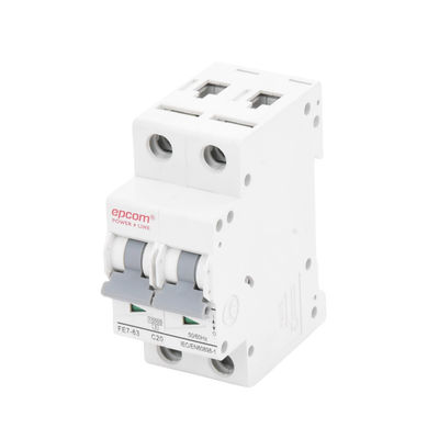 Protección Térmica 2P, 20A,  Corriente Alterna  400 Vca para Aplicación Fotovoltaica Montaje Riel DIN | FE7632PC20