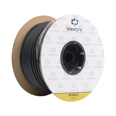 Carrete de Fibra Óptica Monomodo con Conectores LC-LC Duplex, Reforzada con Kevlar, de 150 Metros (492.13 Pies), Para Instalaciones Subterráneas por Tubería | EF-150-LC