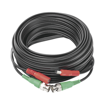 Cable Coaxial (BNC RG59) + Alimentación / SIAMES / 10 Metros (32.81 Pies) / Aleación Cobre + Aluminio CCA / Para Cámaras 4K / Uso Interior y Exterior | DIY-10M-4K
