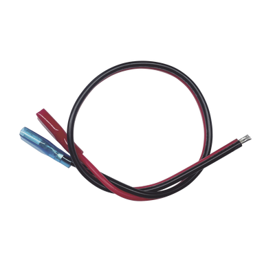 Cables en Paquete Dual / Cable Rojo y Negro / 30 cm (11.81 Pulgadas) / Terminal F1 en un Extremo / Puntas Libres en el Otro / Conexión a Baterías de Respaldo | CBRNF1P30D