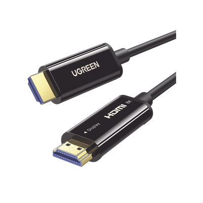 Cable HDMI de 10 Metros (32.81 Pies) por Fibra Óptica 8K@60Hz / Fibra de 4 Núcleos + Cobre Estañado de 7 Núcleos / Compatible con HDMI 2.1 / Alta Velocidad 18 Gbps / 3D / HDR / Caja de Aleación Zinc / Premium | 80406