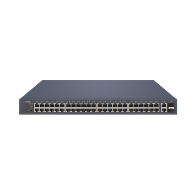 Switch PoE+ / Administrable / 48 Puertos 1000 Mbps PoE+ / 2 Puertos 1000 Mbps Uplink / 2 Puertos SFP / 470 Watts | DS-3E1552P-SI