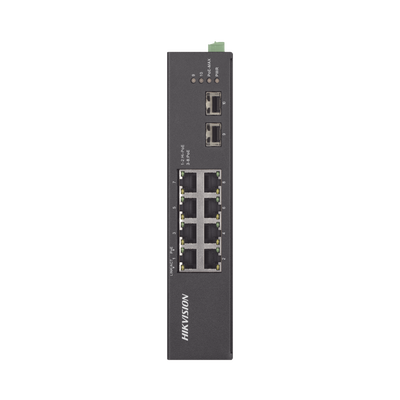 Switch Industrial No Administrable Gigabit / 6 Puertos Gigabit PoE+ (30 W) + 2 Puertos Gigabit PoE++ (60 W) / 2 Puertos SFP / 120 W Total / 48 a 57 VCD / Ideal para Proyectos / 300 Metros de Distancia | DS-3T0510HP-E/HS