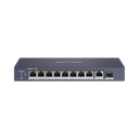 Switch PoE+ / No Administrable / 7 Puertos 1000 Mbps 802.3 af/at (30 W) / 2 Puertos 1000 Mbps Hi-PoE (90 W) / 1 Puertos 1000 Mbps Uplink / 1 Puerto SFP / Modo Extendido hasta 300 Metros / 110 Watts | DS-3E0510HP-E