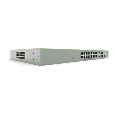 Switch PoE+ Administrable CentreCOM FS980M, Capa 3 de 16 Puertos 10/100 Mbps + 2 puertos RJ45 Gigabit/SFP Combo, 250W | AT-FS980M-18PS-10