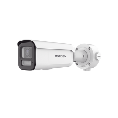 Bala IP 8 Megapixel / Lente Mot. 2.7 a 13.5 mm / Dual Light (60 mts IR + 60 mts Luz Blanca) / Darkfighter S / Exterior IP67  / IK10 / WDR 130 dB / 4 Analíticos: AcuSense, Deteccion Facial, Conteo de Personas por Cruce y Zona | DS-2CD3687G3T-LIZSU