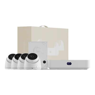 UniFi Protect UNVR Instant Kit – Solución Todo en Uno con NVR Instant, 4 Cámaras G5 Turret Ultra y Disco Duro de 1 TB para una Configuración Rápida y Sencilla | UNVR-INSTANT-KIT