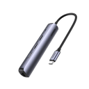 HUB USB-C (Docking Station) 5 en 1 | Ultra Delgado | 2 USB-A 3.1 a (5 Gbps) | HDMI 4K@60Hz | RJ45 (Gigabit Ethernet) | USB-C PD Carga Rápida 100W | Soporta OTG | Chips Inteligentes | Pequeño y Ligero | Caja de Aluminio. | 10919