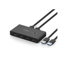Conmutador USB para Compartir 4 Puertos USB 3.0 a 2 PC Ìs | Cambio Mediante Botón | Incluye Dos Cables USB de 1.5 m | ABS | Permite que 2 Usuarios Compartan 4 Dispositivos Periféricos USB3.0, como una impresora, un escáner, etc. | 30768