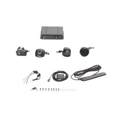 Kit DVR Móvil 1080P / Incluye 4 Cámaras TURBOHD 1080P / Modulo 4G y GPS / Soporta Memoria SD / Visualización por Hik-Connect Teams | AE-MD5043-SD/GLF(LITE)(KIT)