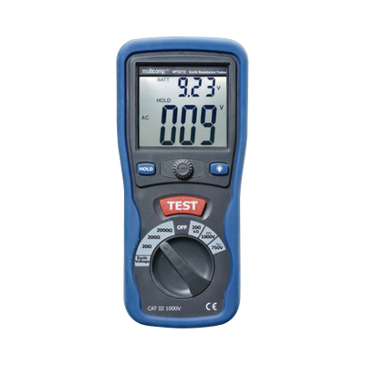 KIT de Medidor de Resistencia a Tierra Digital ( Terrómetro ), a 3 hilos  CAT III / 1000 V. | KRT-01-3PN