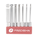 Juego de 7 Puntas Hexagonales / Allen, Milimétricas con Cabeza Redonda  para Destornillador de entrada Hexagonal de 1/4" | PST-C01-004